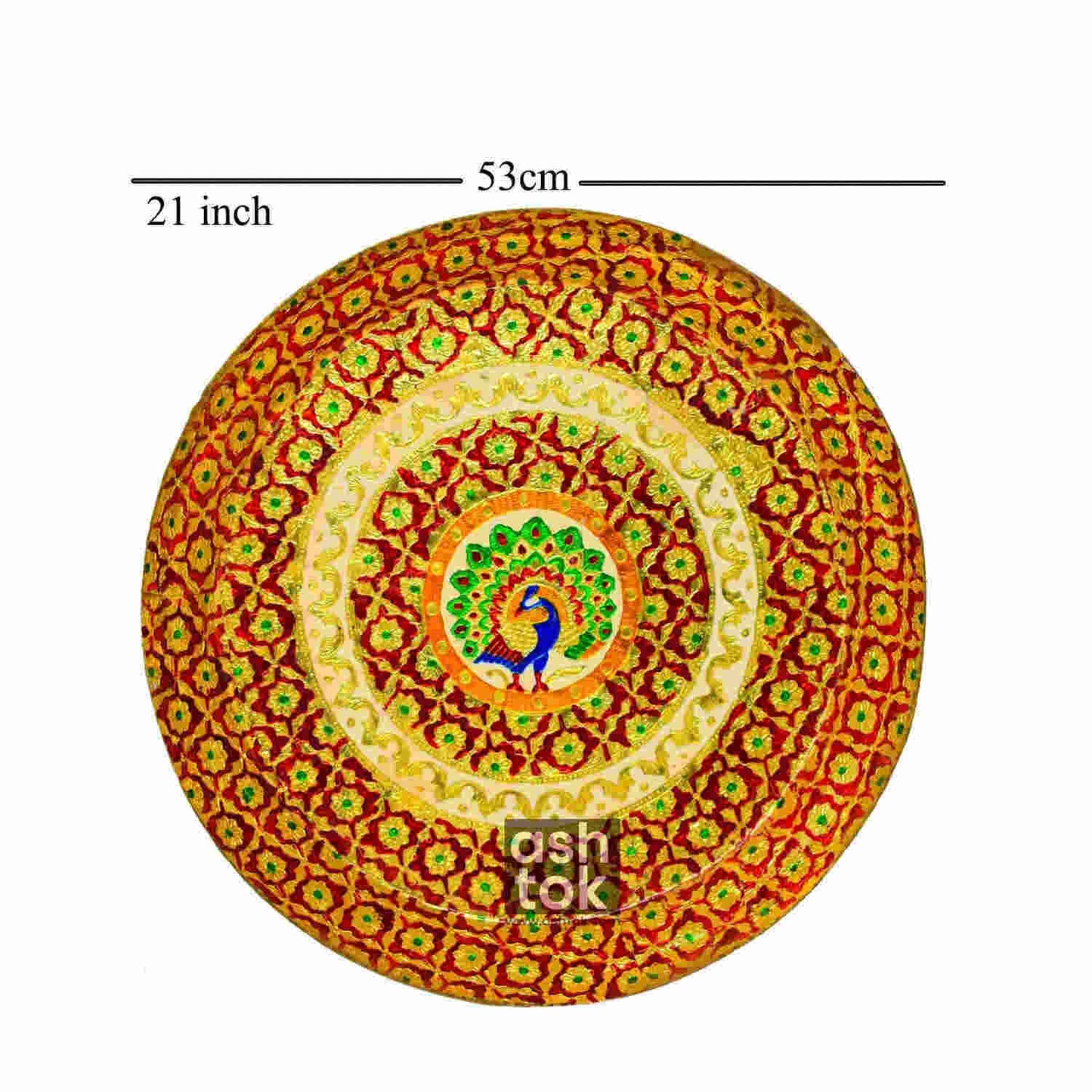 Brass Parat, Brass Plate handcrafted meenakari design, Pooja ki thali for marrage gift item