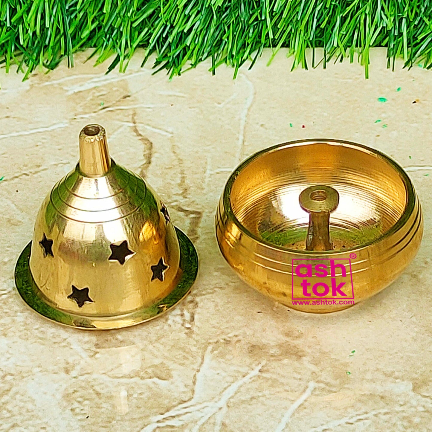 Brass Piyali Akhand Deep, Handcrafted Decorative Puja Diya (Pack of 2 Pcs)