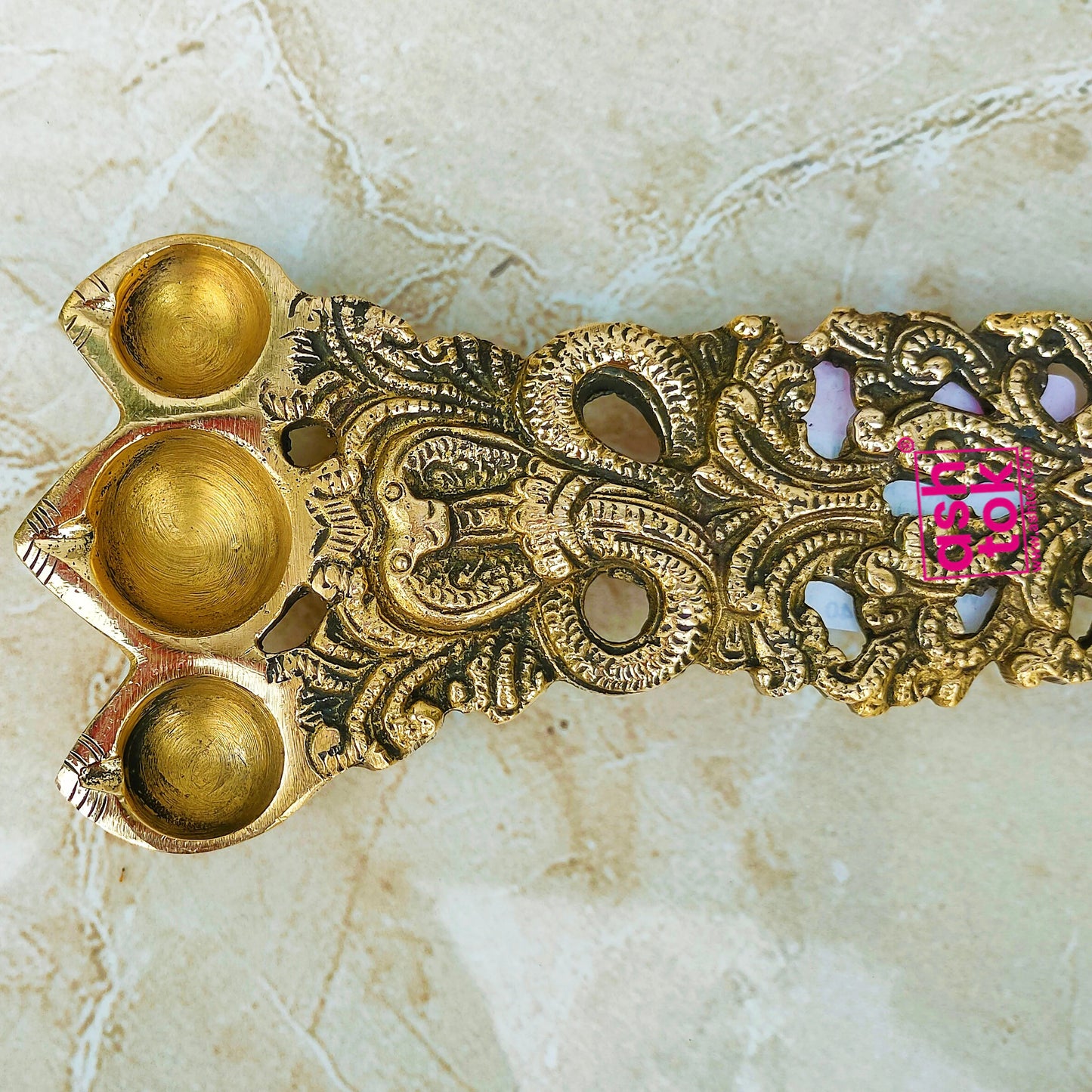 Antic Aarthi Spoon, Three Face Kapur Aarthi Spoon, Antic Puja Aarthi Spoon
