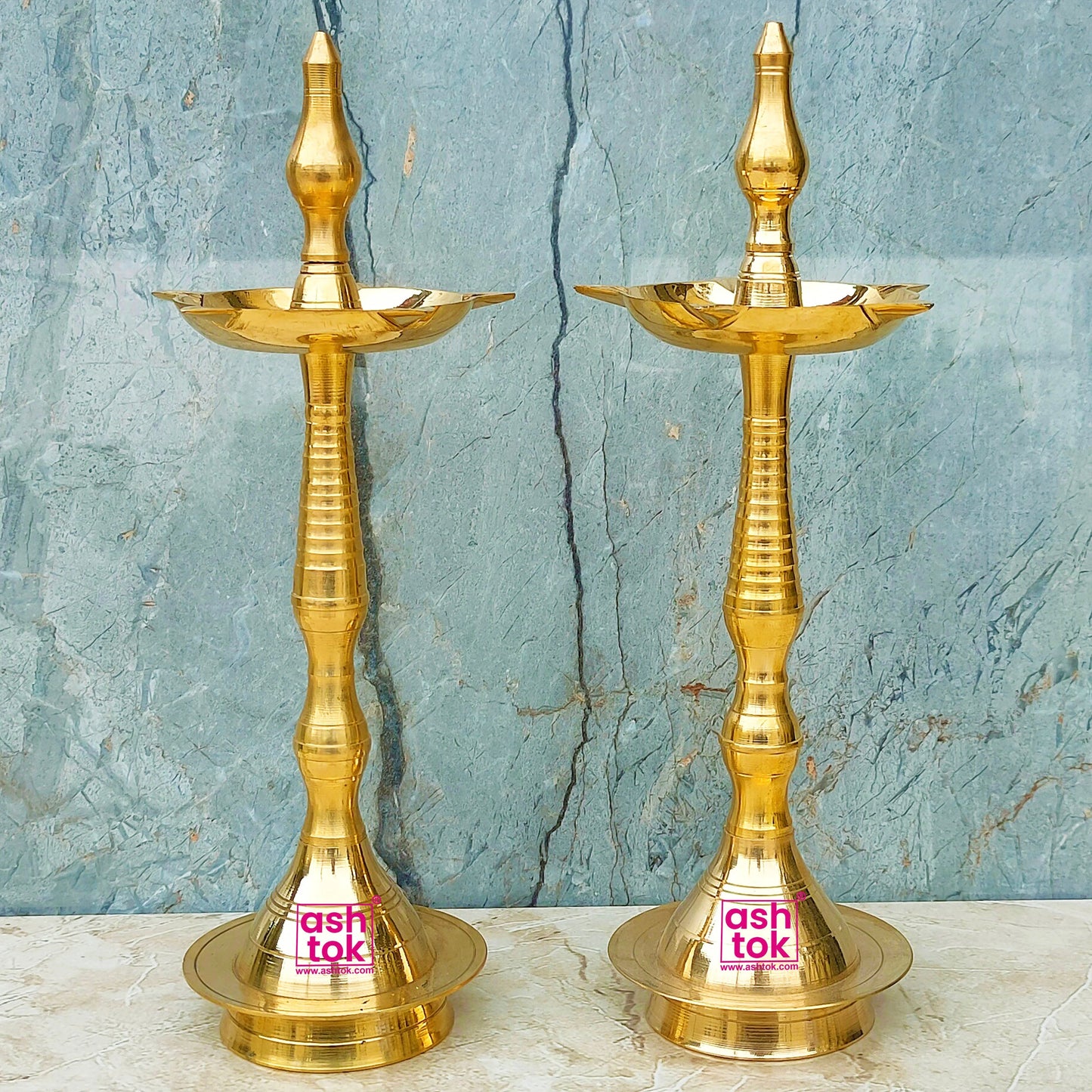 Brass Diya, Brass Kuthu Vilakku, Peacock Samai Diya Traditional and Elegant Looking diya, Pooja and Gifting (Pack of 2 Pcs)