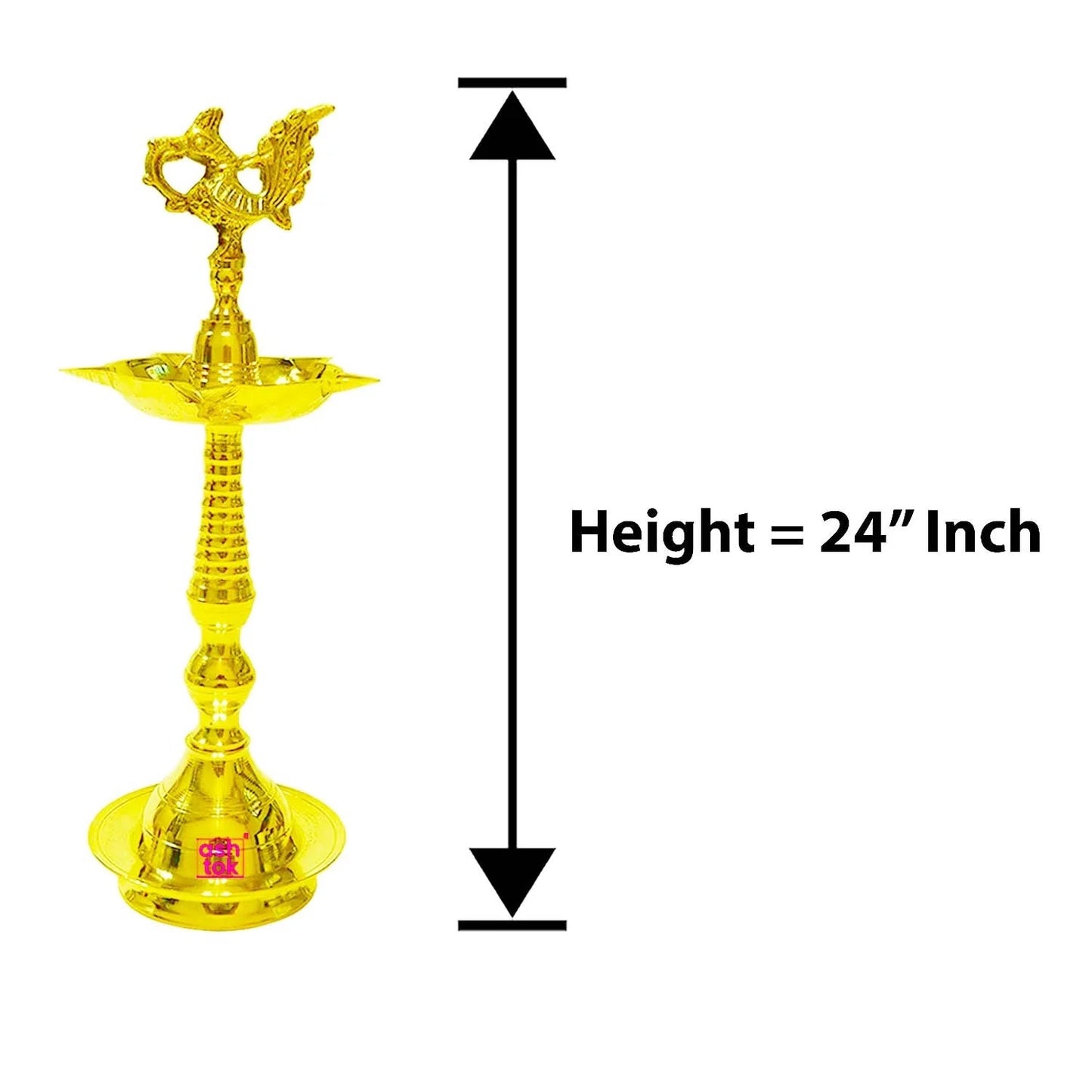 Brass Peacock Diya, Deepam with traditional antique design, Diya for home decoration (Pack of 2 Pcs)
