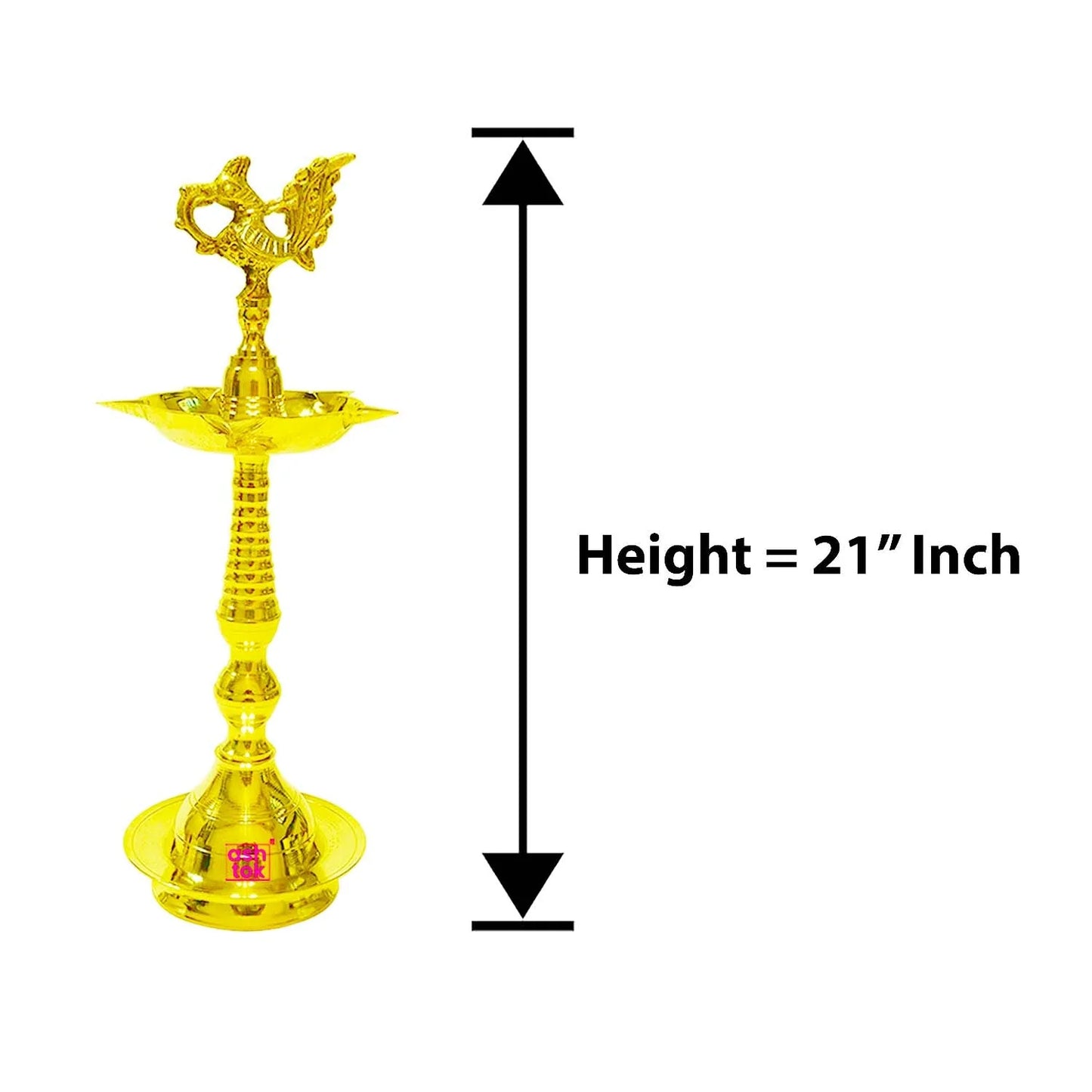 Brass Peacock Diya, Deepam with traditional antique design, Diya for home decoration (Pack of 2 Pcs)