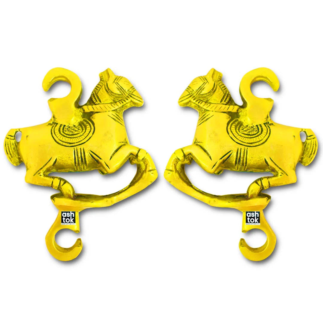Brass Jhula Swing Chain, Design - Running Horse, Indoor Outdoor Hanging Link, 6' Feet. Set Of 4, Brass chain for swing