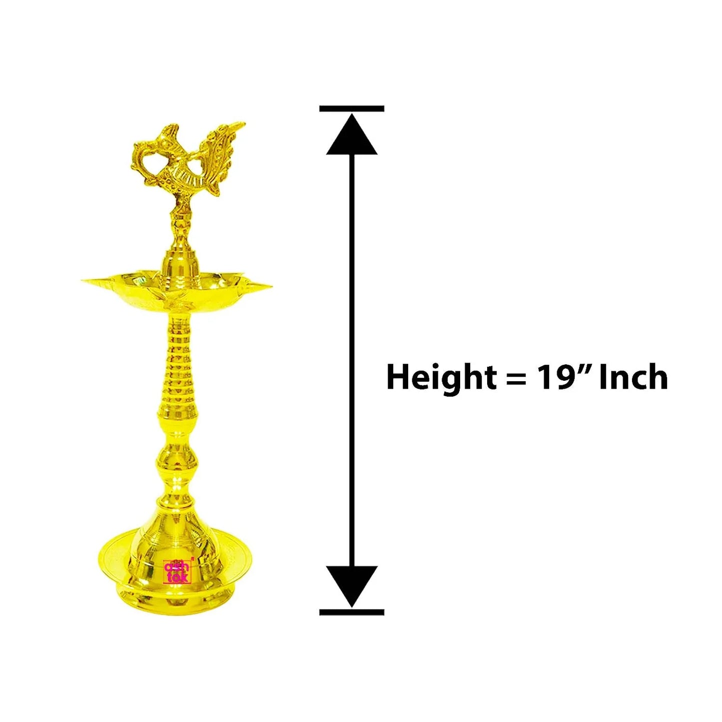 Brass Peacock Diya, Deepam with traditional antique design, Diya for home decoration (Pack of 2 Pcs)