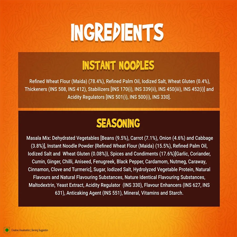 YiPPee! Magic Masala Noodles with Added Veggies - The Better Noodles - 840 g