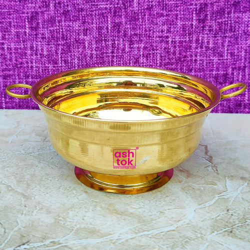 Brass Gangal and Flower Pot, Brass Decorative Puja Bowl (Dia 6 Inches)