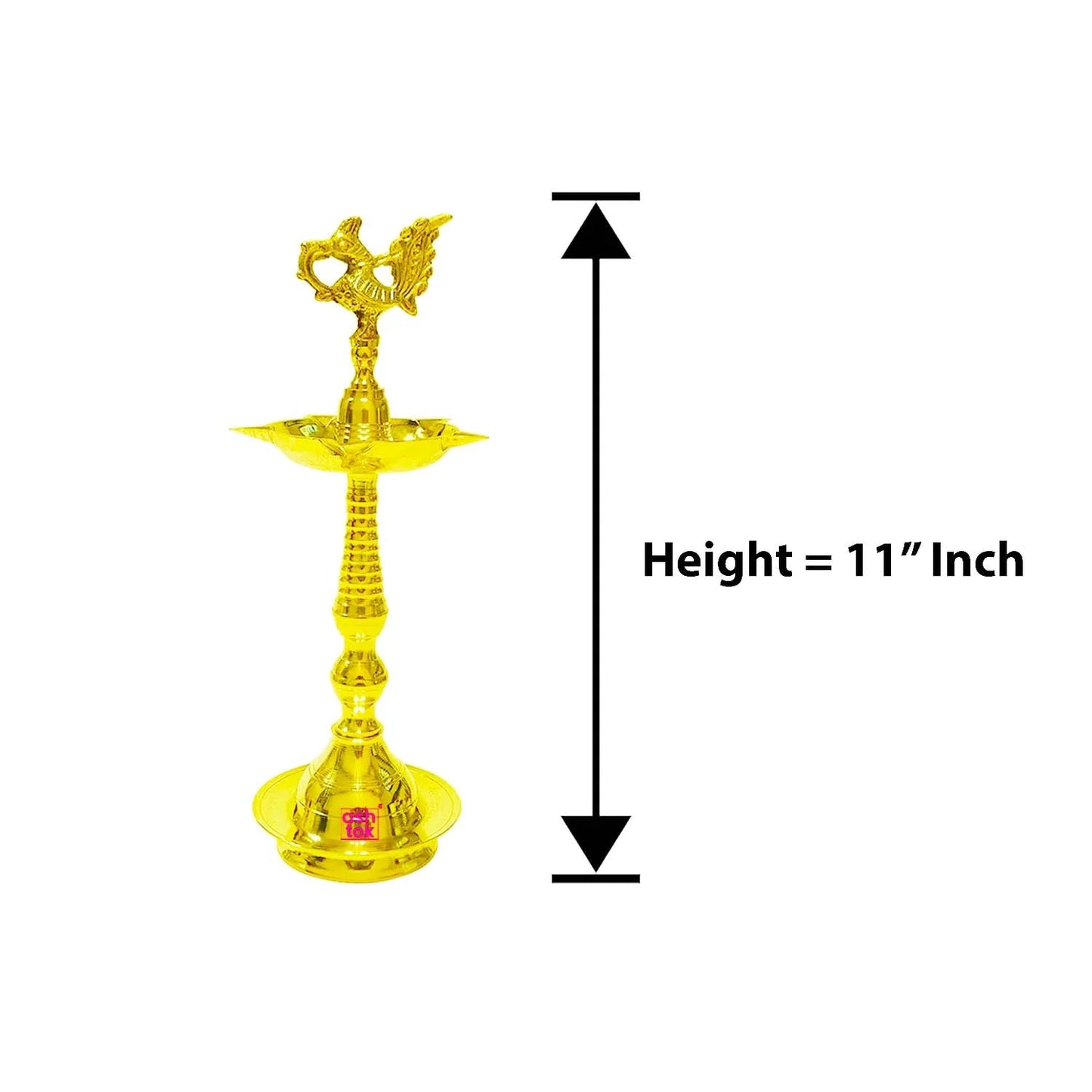 Brass Peacock Diya, Deepam with traditional antique design, Diya for home decoration (Pack of 2 Pcs)