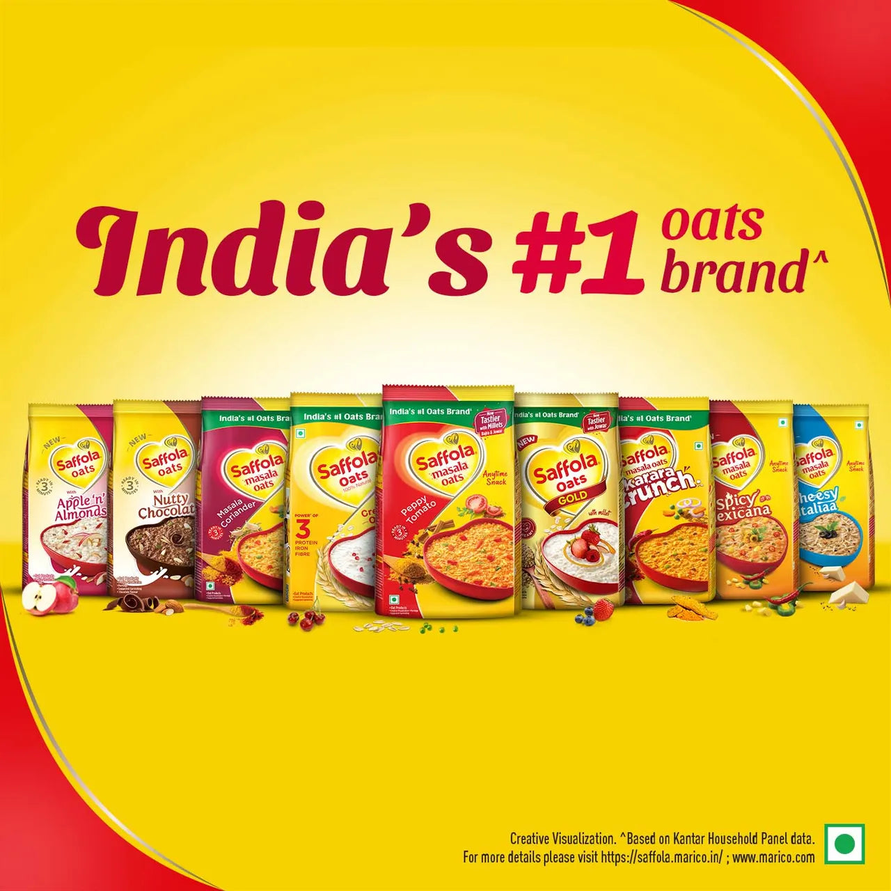Saffola Masala Oats | Peppy Tomato | Anytime Snack | Ready in 3 mins | Millets Goodness - 500 g