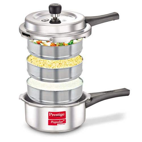 Prestige Popular Plus Svachh Virgin Aluminium Spillage Control Pressure Cooker (Silver)