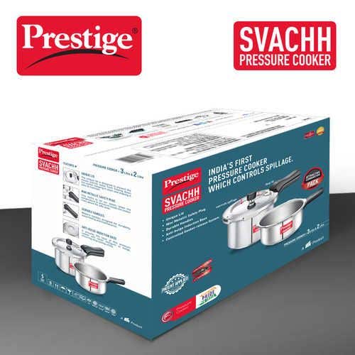Prestige Svachh Aluminium Anti Bulge Induction Base Pressure Cooker (Silver)