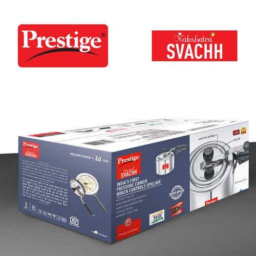 Prestige Nakshatra Plus Svachh Aluminium Spillage Control Pressure Cooker (Silver)