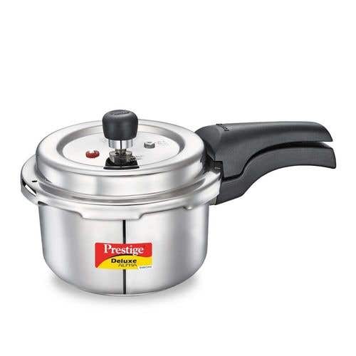 Prestige Deluxe Alpha Svachh Stainless Steel Spillage Control Pressure Cooker (Silver)Handi with Glass lid 1.5L