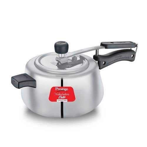 Prestige Nakshatra Cute Svachh Aluminium Gas and Induction Compatible Pressure Cooker (Silver)