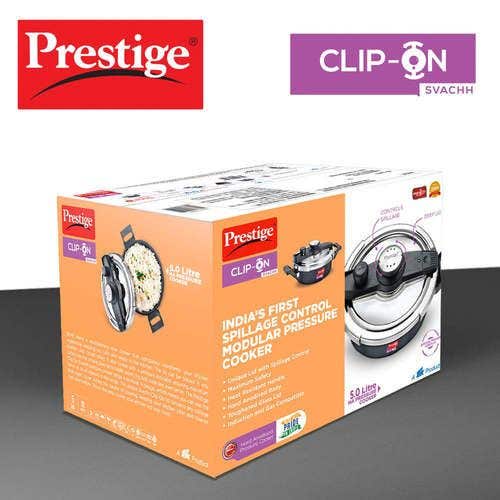 Prestige Clip-on Svachh Hard Anodised Spillage Control Pressure Cooker