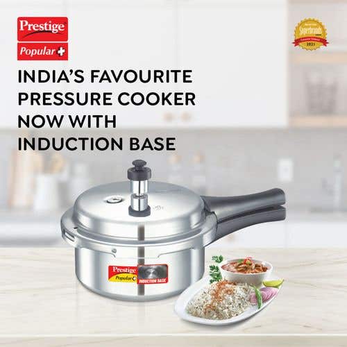 Prestige Popular Plus Virgin Aluminium Gas and Induction Compatible Pressure Cooker, (Silver)