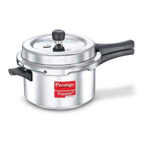 Prestige Popular Plus Svachh Virgin Aluminium Spillage Control Pressure Cooker (Silver)