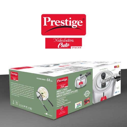 Prestige Nakshatra Cute Svachh Aluminium Gas and Induction Compatible Pressure Cooker (Silver)