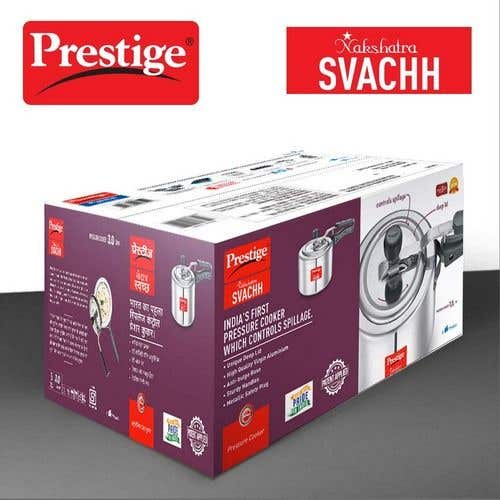 Prestige Nakshatra Svachh Aluminium Spillage Control Pressure Cooker (Silver)