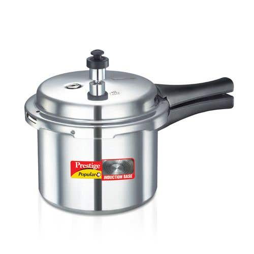 Prestige Popular Plus Virgin Aluminium Gas and Induction Compatible Pressure Cooker, (Silver)