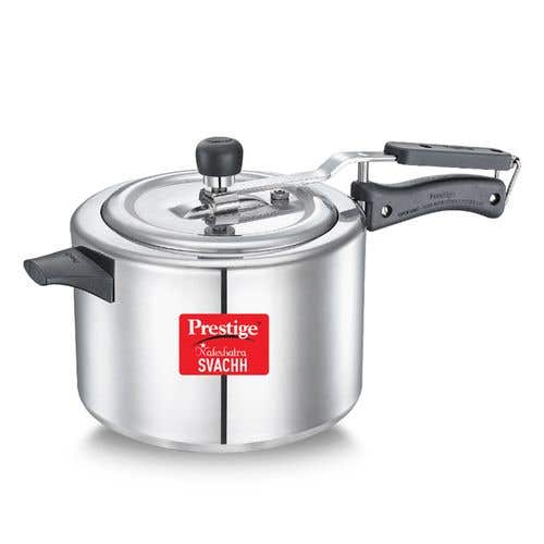 Prestige Nakshatra Plus Svachh Aluminium Spillage Control Pressure Cooker (Silver)