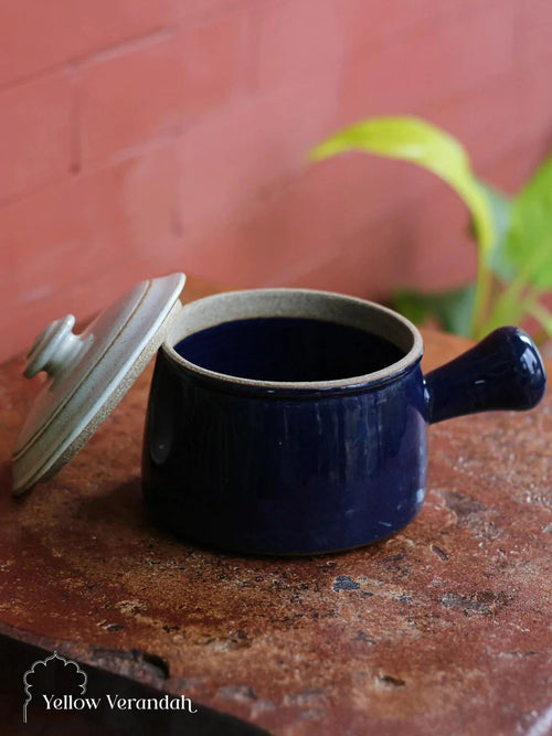 Japanese Stoneware Serving Bowl with Lid
