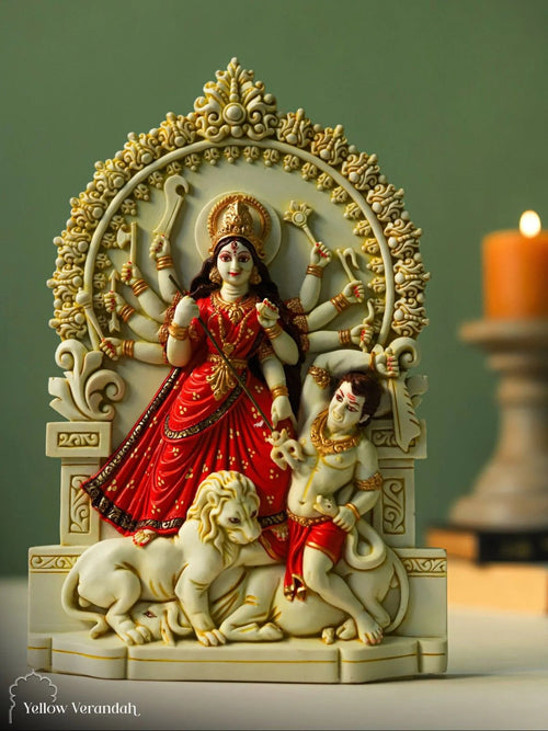 Durga Sculpture - Marble God Statue