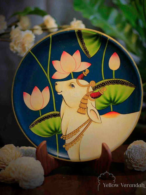 Pichwai Handpainted Wall Plate - 10"