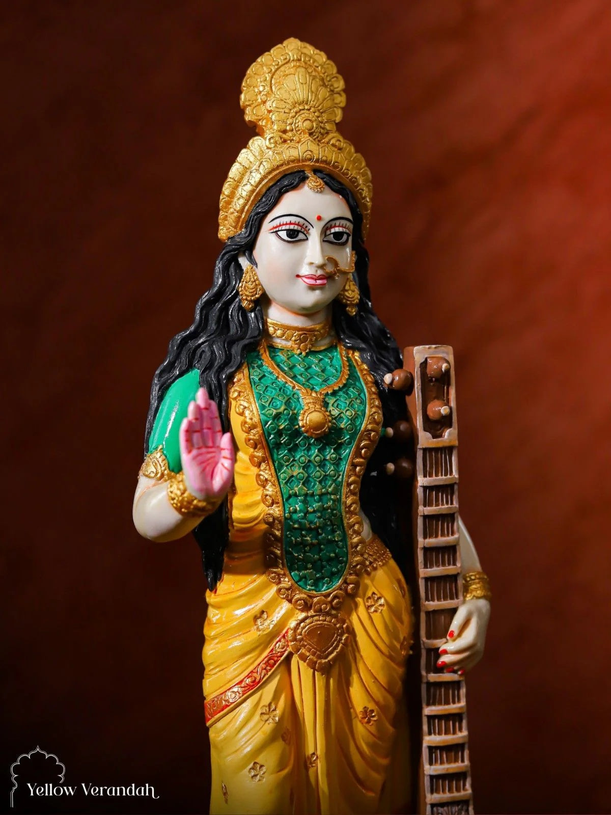Saraswati Sculpture - Marble God Statue