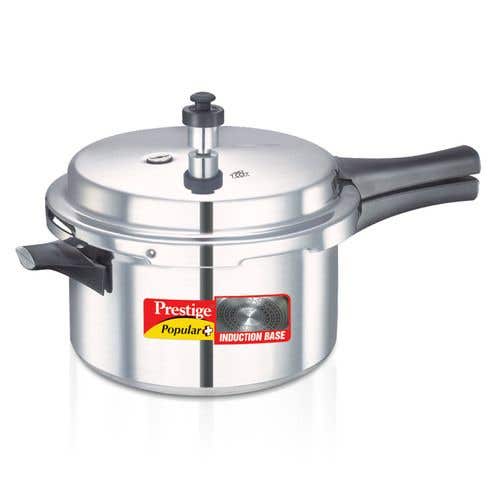 Prestige Popular Plus Virgin Aluminium Gas and Induction Compatible Pressure Cooker, (Silver)