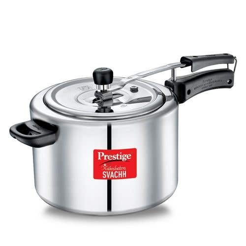 Prestige Nakshatra Svachh Aluminium Spillage Control Pressure Cooker (Silver)