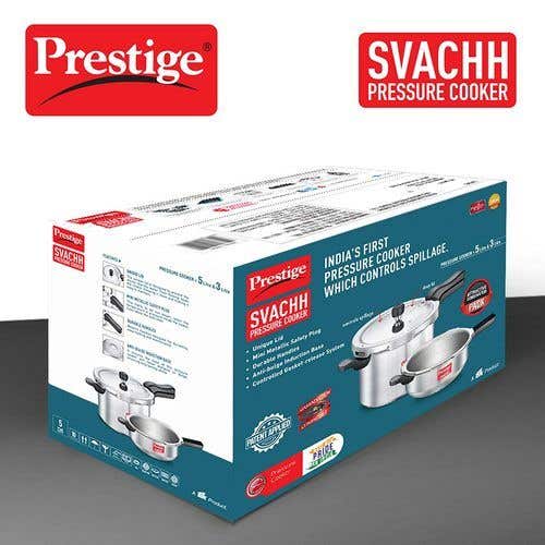 Prestige Svachh Aluminium Anti Bulge Induction Base Pressure Cooker (Silver)