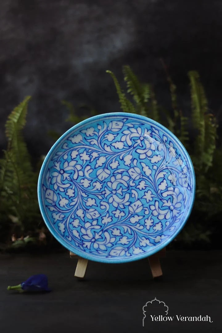 Ceramic Blue Pottery Wall Plate - 8