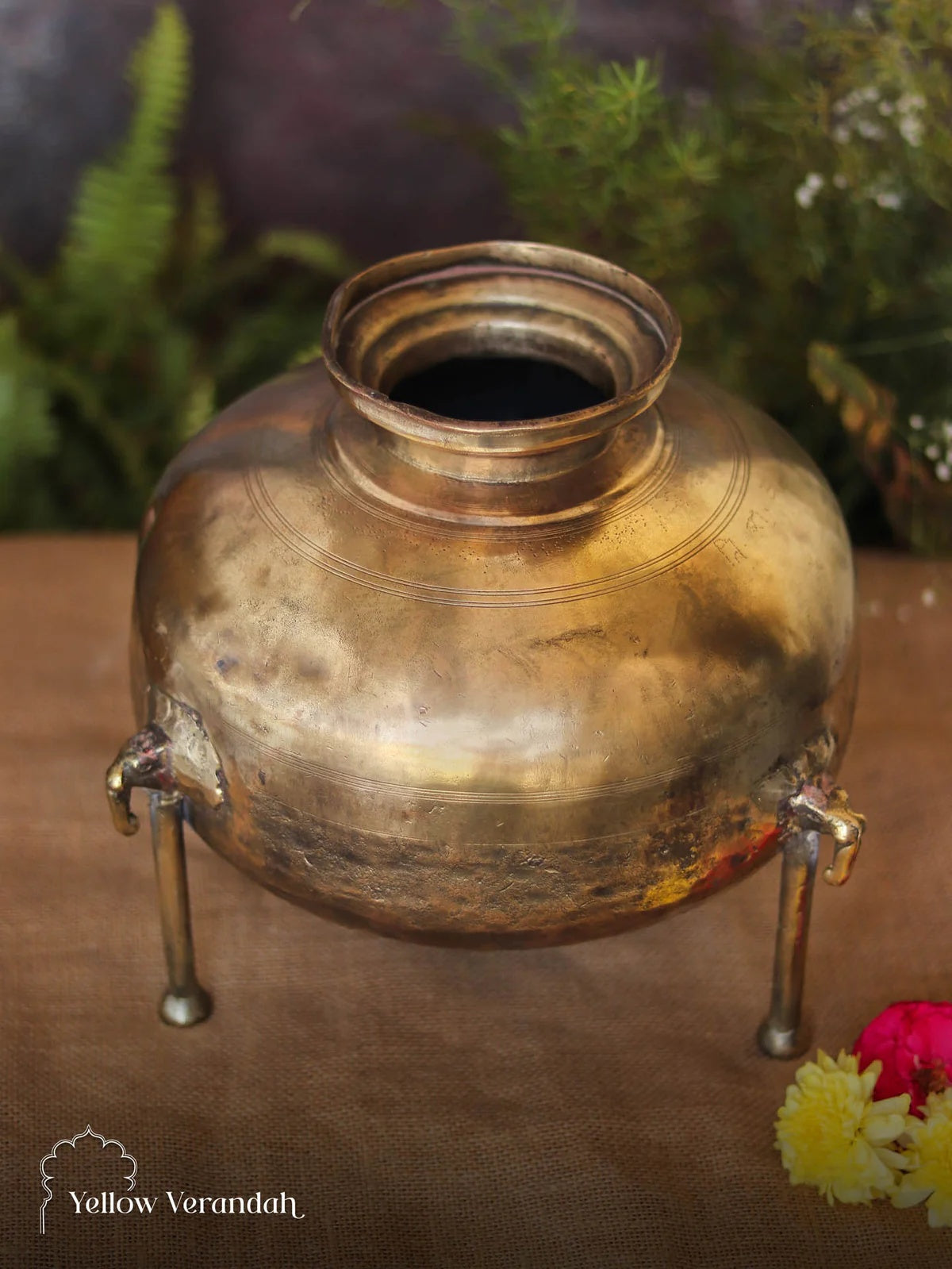 Vintage Brass Bindi on Stand