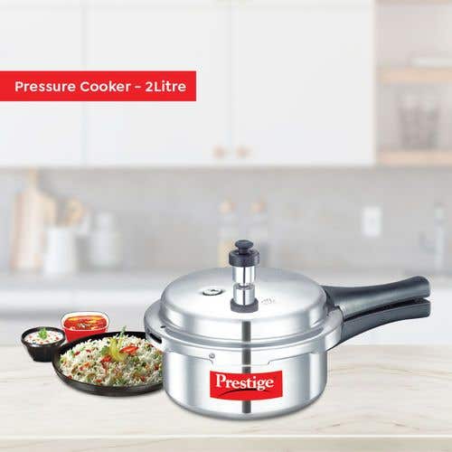 Prestige Popular Virgin Aluminium Pressure Cooker, (Silver)