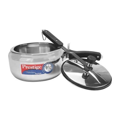 Prestige Nakshatra Alpha Stainless Steel Gas and Induction Compatible Pressure Cooker, Silver