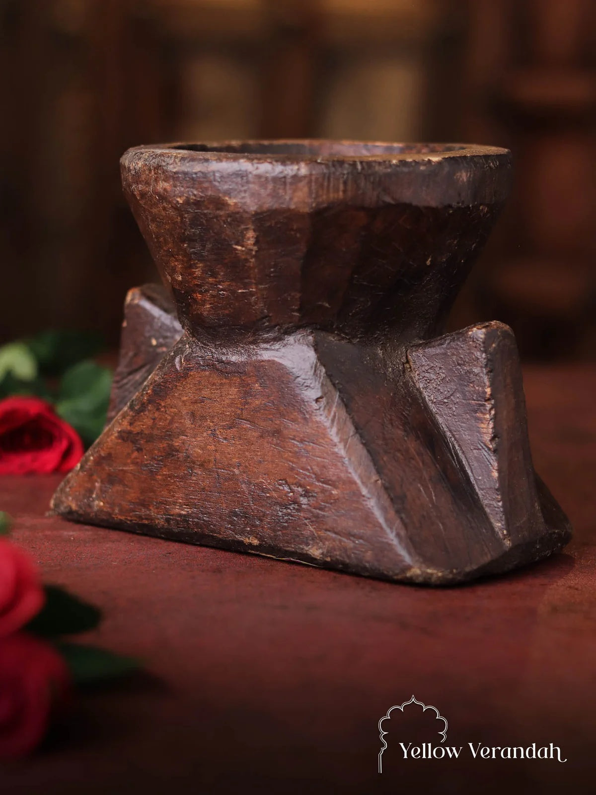 Wooden Bijani Candle Stand
