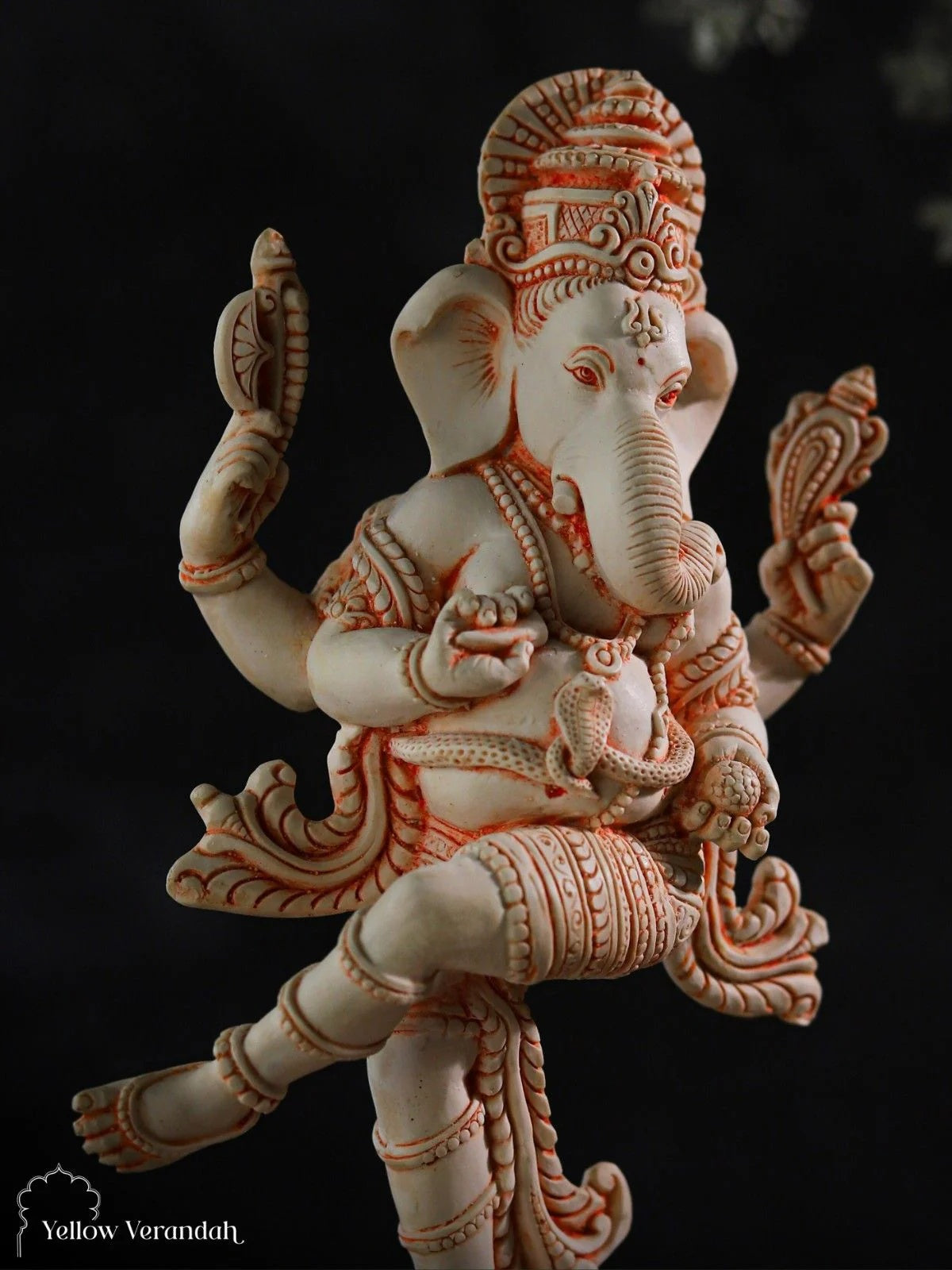 Marble Dust Sculpture - Dancing Ganesha