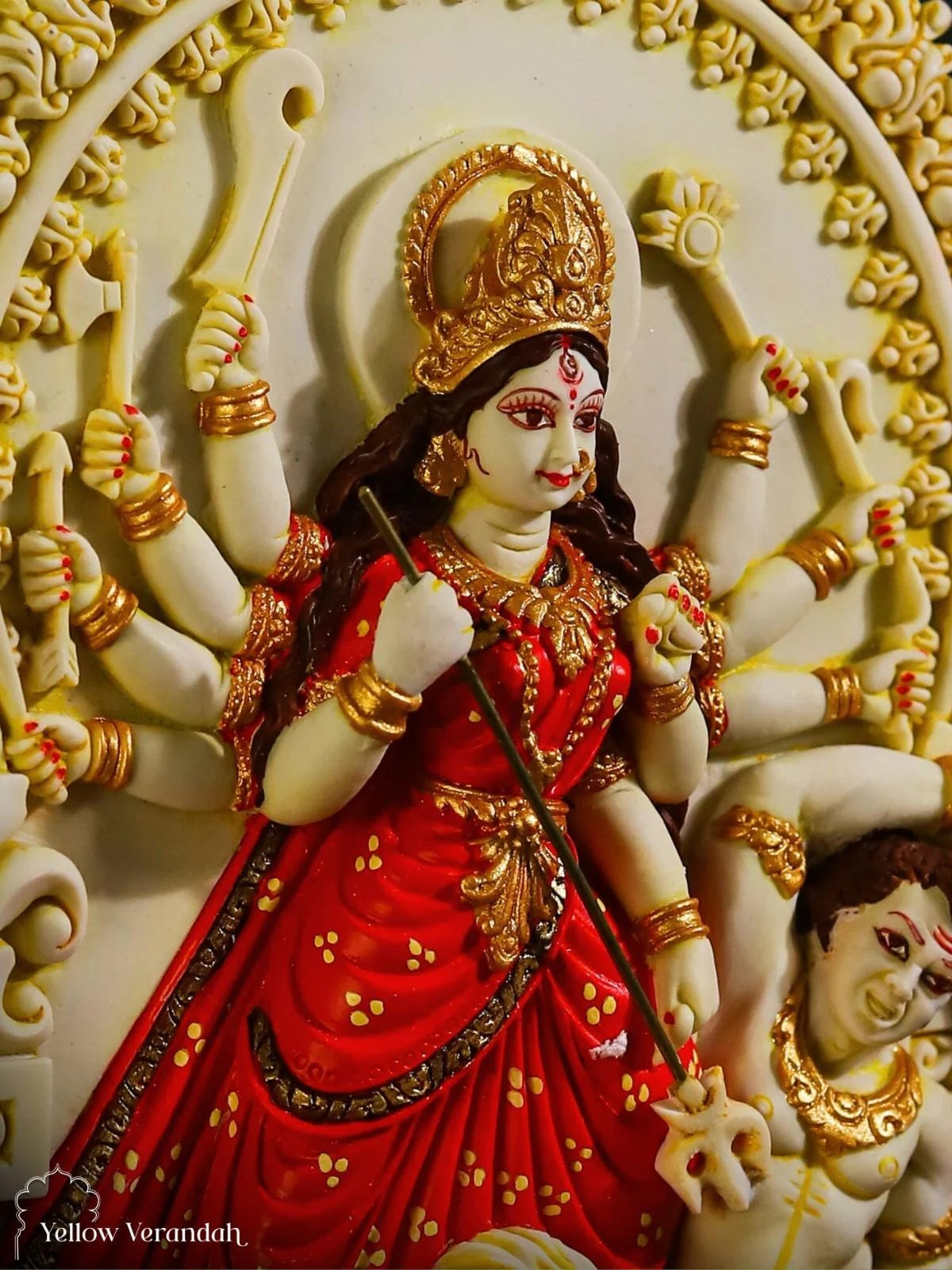 Durga Sculpture - Marble God Statue