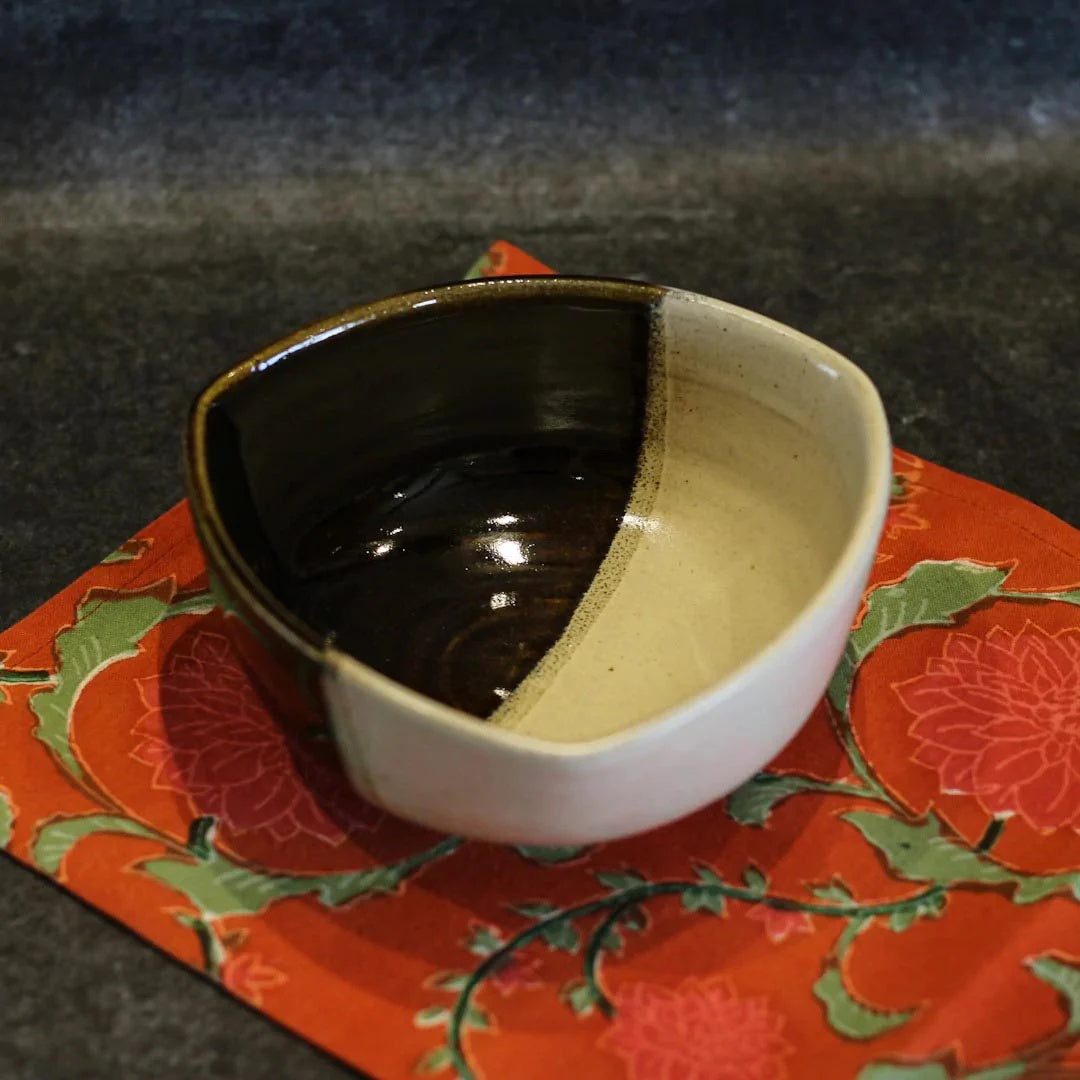 Stoneware Triangular Serving Bowl