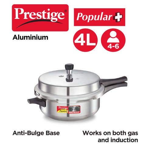 Prestige Popular Plus Virgin Aluminium Precision Weight Valve Junior Deep Pan Pressure Cooker (Silver)