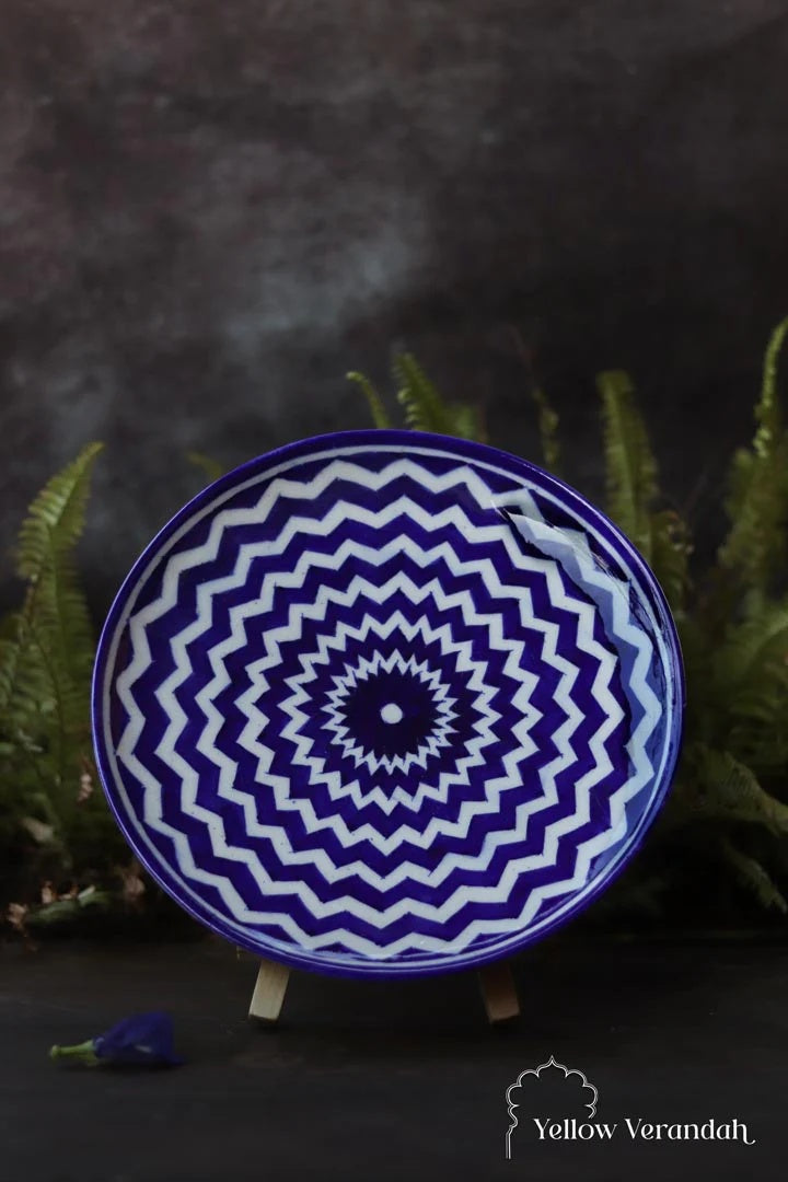Ceramic Blue Pottery Wall Plate - 10