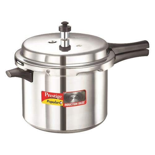 Prestige Popular Plus Virgin Aluminium Gas and Induction Compatible Pressure Cooker, (Silver)