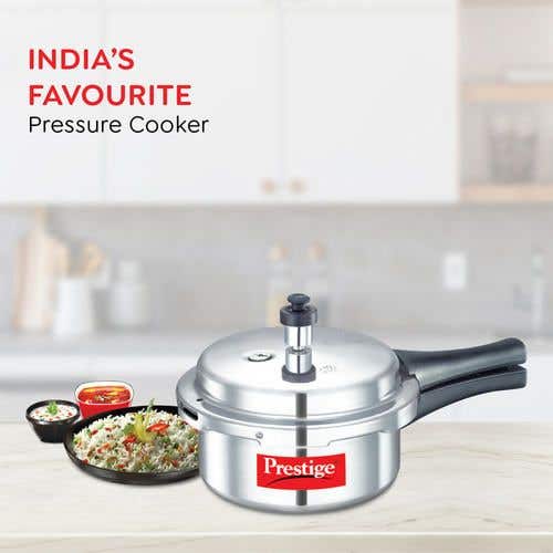 Prestige Popular Virgin Aluminium Pressure Cooker, (Silver)