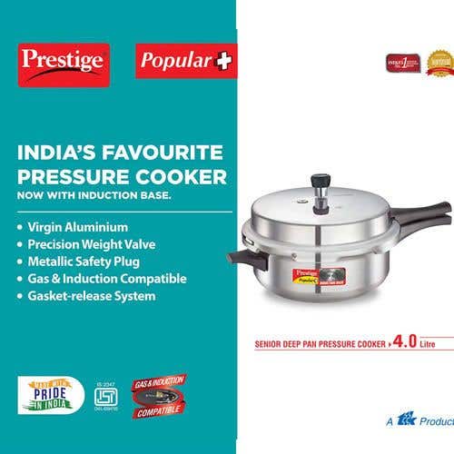 Prestige Popular Plus Virgin Aluminium Precision Weight Valve Junior Deep Pan Pressure Cooker (Silver)