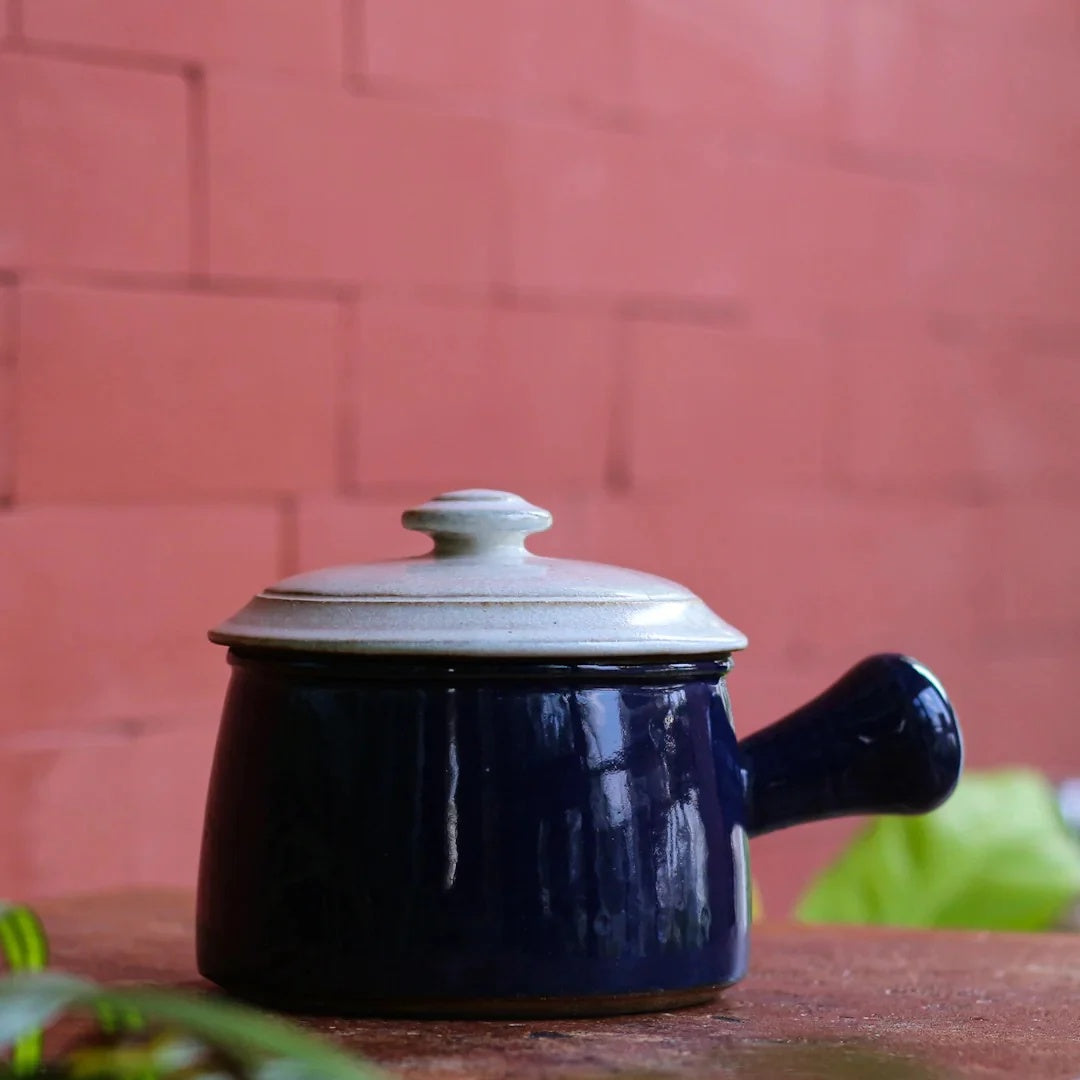 Japanese Stoneware Serving Bowl with Lid