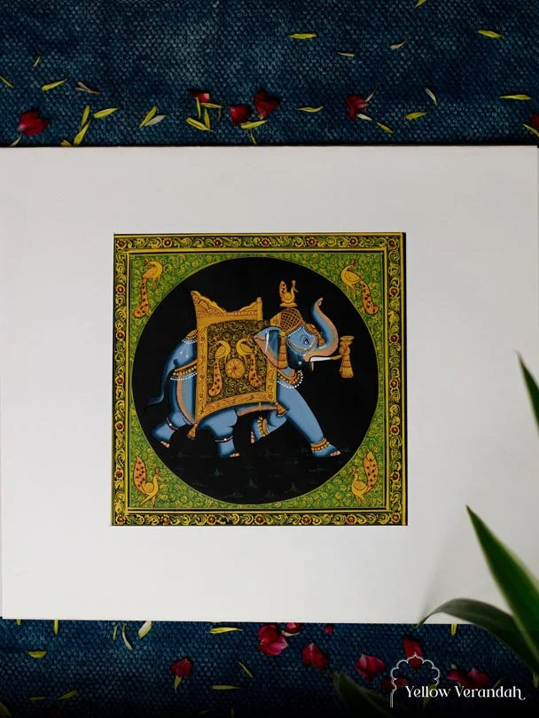 Original Mughal Painting - Elephant
