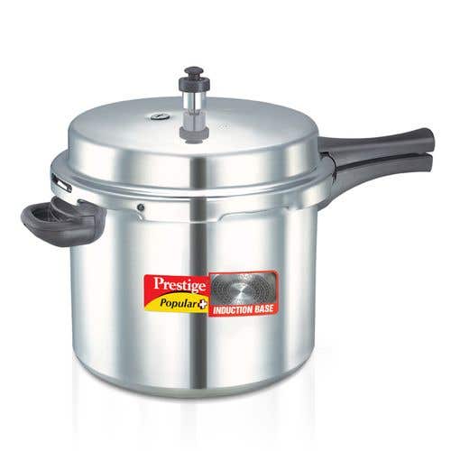 Prestige Popular Plus Virgin Aluminium Gas and Induction Compatible Pressure Cooker, (Silver)