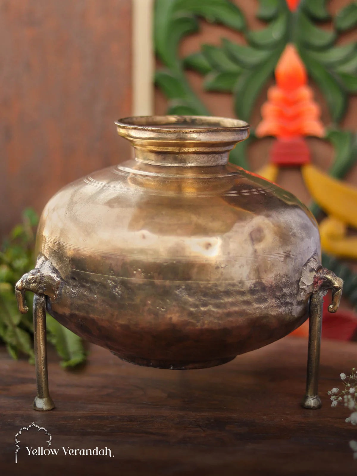 Vintage Brass Bindi on Stand