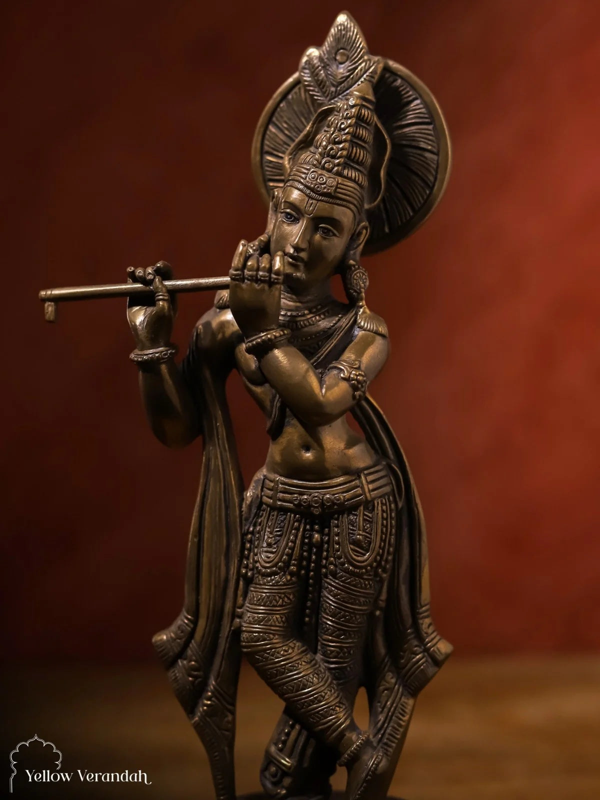 Brass Krishna Sculpture
