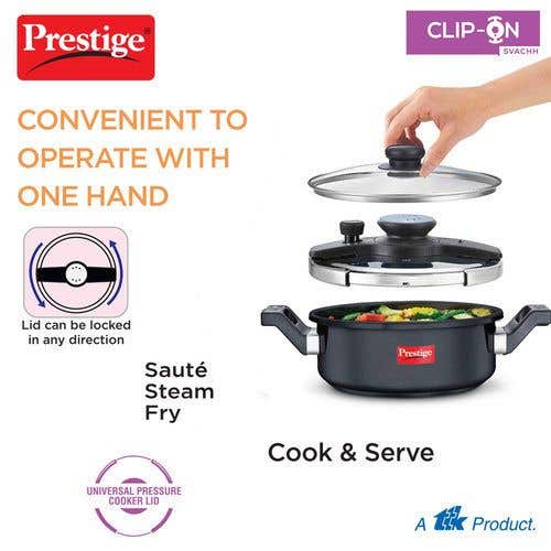 Prestige Clip-on Svachh Hard Anodised Spillage Control Pressure Cooker